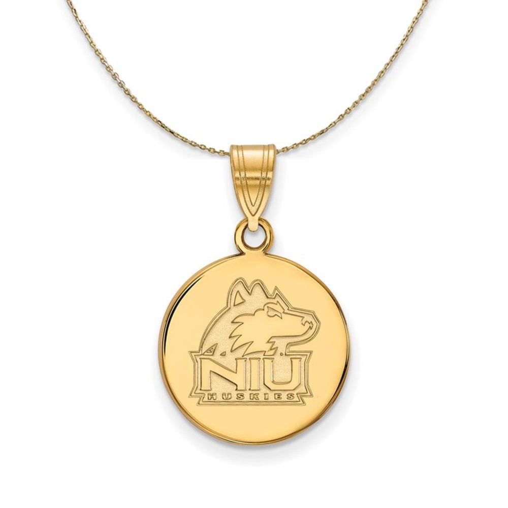 14k Yellow Gold Northern Illinois U Md Logo Disc Necklace- 22 In